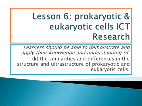 OCR A level biology - Module 2 - chapter 2 - lesson 6 prokaryotic and eukaryotic cells