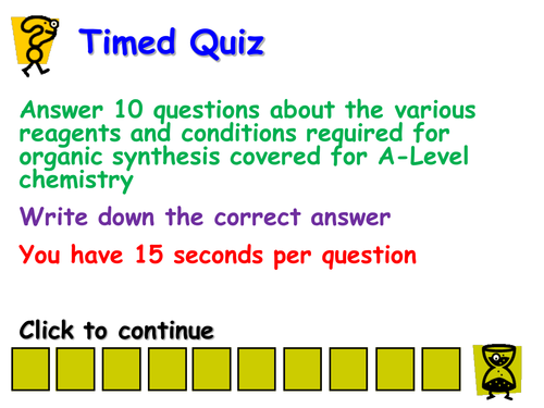 Organic synthesis Reagents & Condistions Quiz