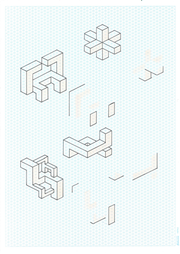 Isometric worksheets. Suitable for extension work, main activity or homework, range of challenge