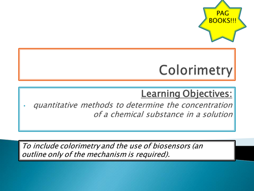OCR A level biology - module 2 - chapter 3 - colourimetry lesson