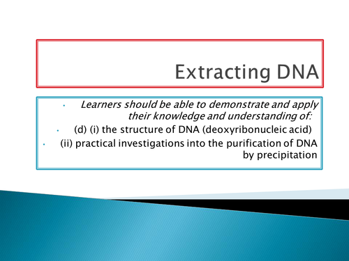 OCR A level biology - module 2 - chapter 3 -  extracting DNA practical lesson