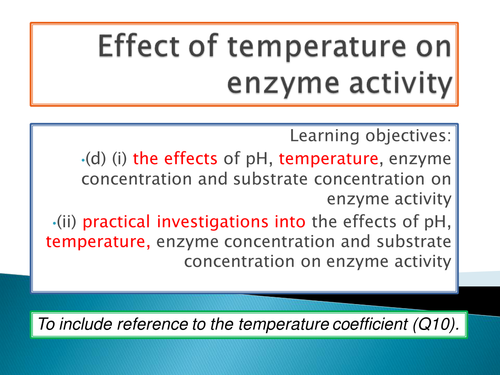 OCR A level Biology - Module 2 - Chapter 4 - Enzyme activity temperature