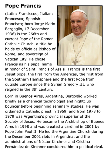 Pope Francis Handout