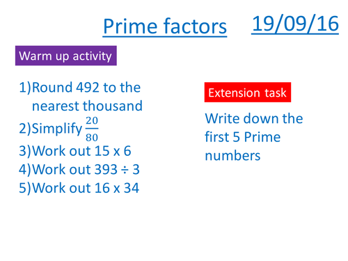 Prime Factorisation