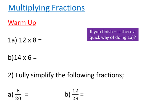 Multiplying Fractions