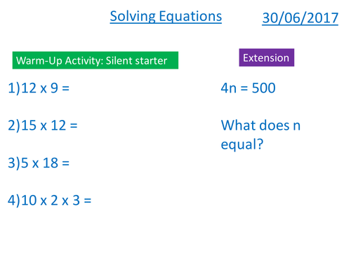 Solving Linear Equations