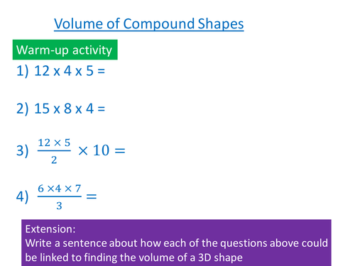 Volume of Compound Shapes