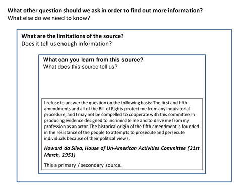 The House of Un-American Activities Committee (HUAC) Source Analysis Activity