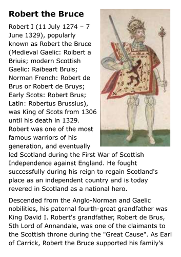 Robert the Bruce Handout