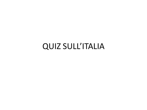 ITALIAN CULTURE QUIZ IN ITALIAN