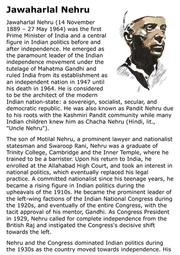 Jawaharlal Nehru Handout