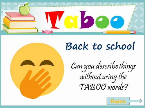 Taboo Game - School