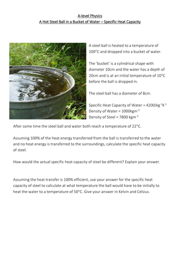 Specific Heat Capacity Worksheet, with solutions.