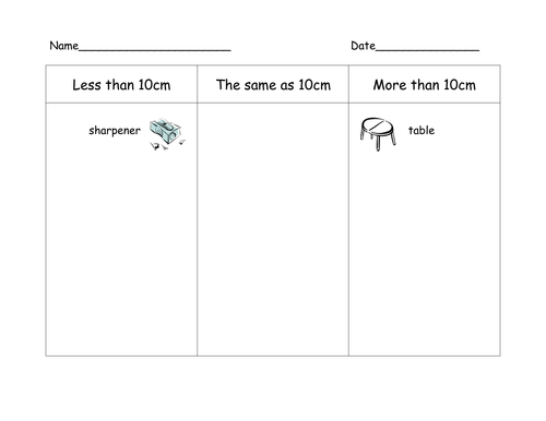 Measuring in centimetres (cm) and metres (m) - Worksheets - Year 2, Yr 2