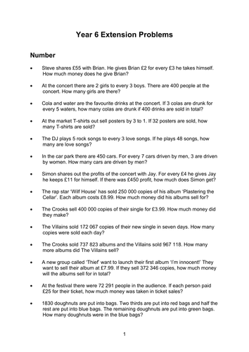 problem solving questions worksheets year 6 teaching resources