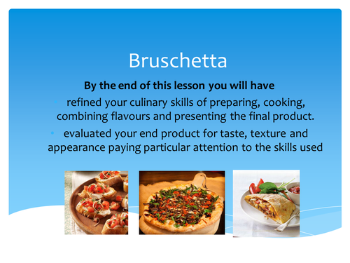 GCSE Food and Nutrition lesson for Bruschetta