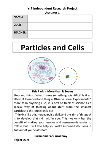 year 7 cells homework