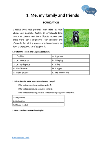 Sample of French GCSE Reading Workbook