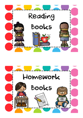 Rainbow Pop Reading Book/Homework Book Box Labels