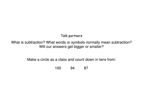 Subtracting In Tens Year 2 Full Lesson Teaching Resources