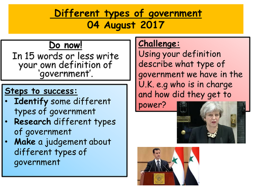 Different types of government