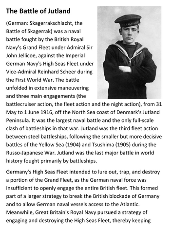 The Battle of Jutland Handout