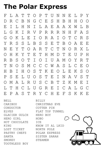 The Polar Express Word Search