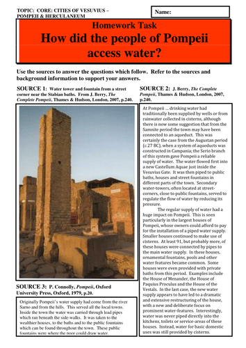 How did the people of Pompeii access water?