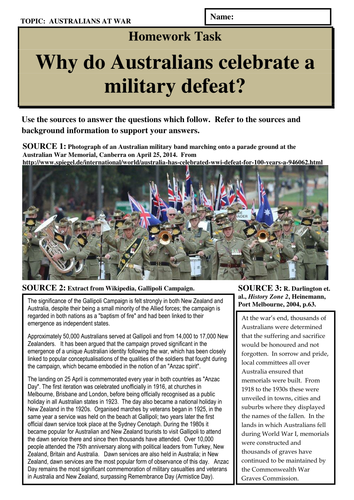 Why do Australians celebrate a military defeat?