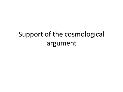 Support of the cosmological argument