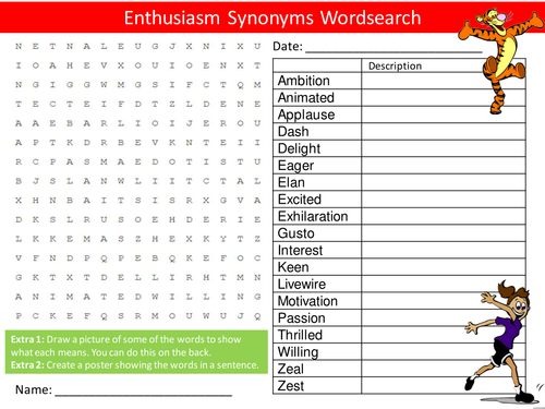 Noise Synonyms Wordsearch Starter Activity English Language Literacy Homework Cover Lesson Plenary