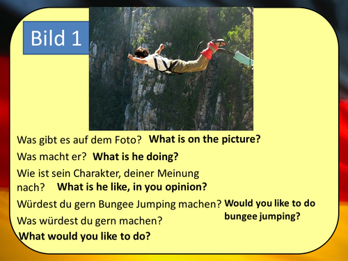Stimmt 3 Chapter 3 (Meine Ambitionen) GCSE Style role play, picture description and translation