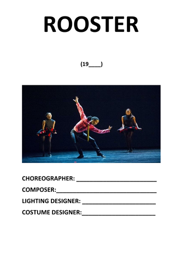 A Level Dance Rooster Workbook
