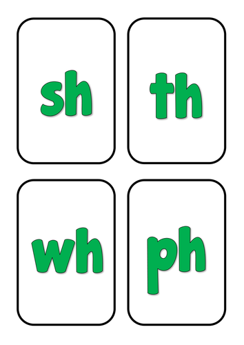 Digraph revision cards