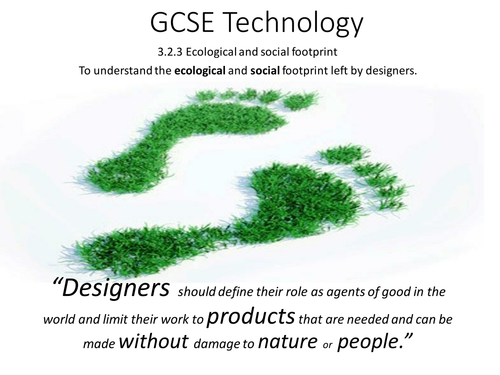 Specialist technical principles: ecological and social footprint