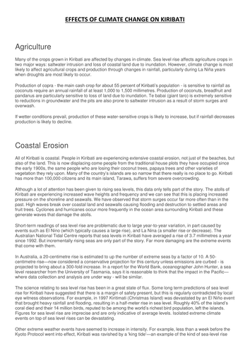 OCR B Sea Level Rise and the  Kiribati IslandsPacifc Islands- Exploring Oceans