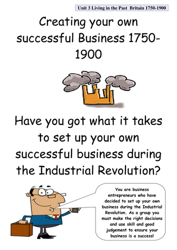 Creating your own business during the Industrial Revolution