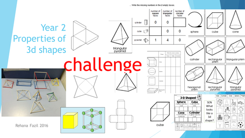 Properties of 3d shapes Year 1 and 2