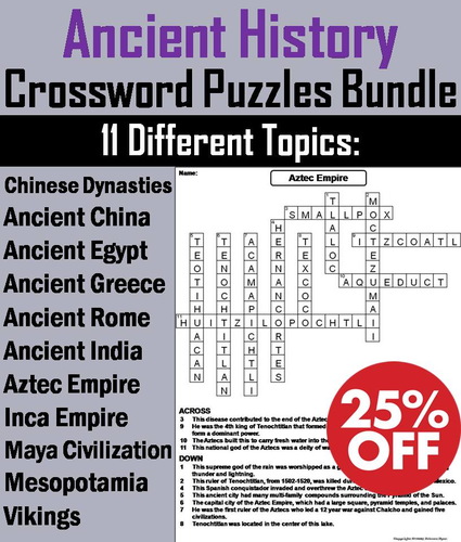 Ancient History Crossword Puzzles Teaching Resources