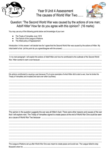 Causes of World War Two  Assessment