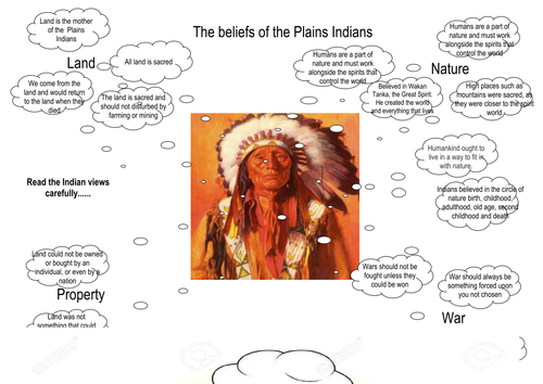 Analysing the beliefs of the Plains Indians worksheet American West NEW GCSE