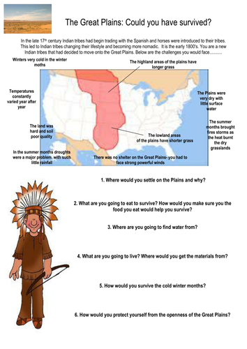 Could you have survived life on the Great Plains? Thinking skills activity American West