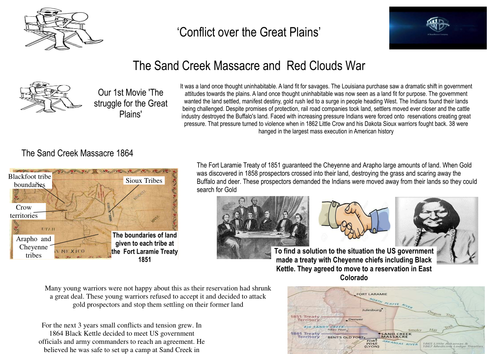 Sand Creek massacre and  Red Clouds war creating a movie trailer activity American West