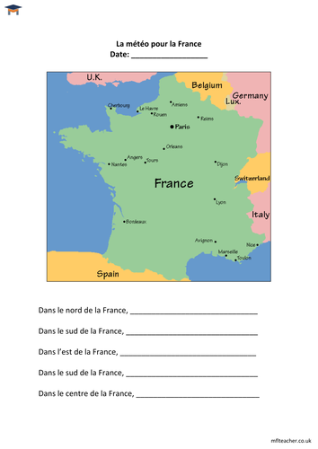 French - Weather homework sheet