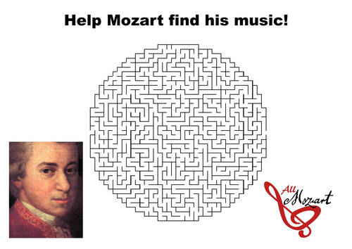 Help Mozart find his music maze puzzle