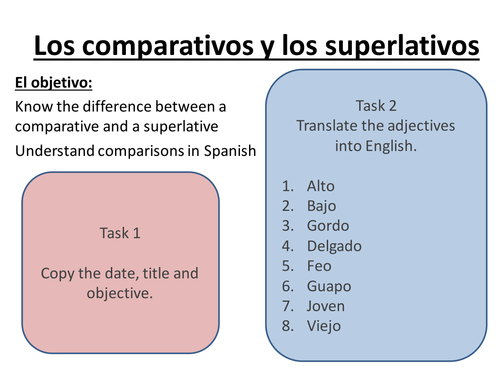 Comparativos y superlativos - Comparatives and superlatives