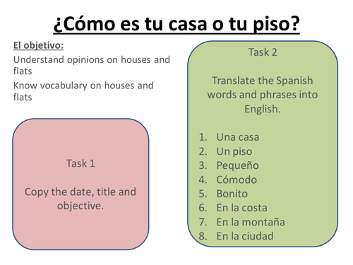 Como es tu casa o tu piso - What is your house/flat like?