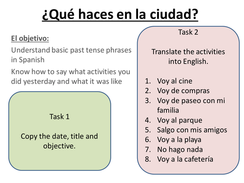 Que haces en la ciudad - What do you do in the city? - Free time - Present tense - Past tense