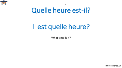 French - Telling the time