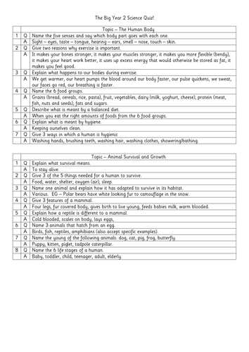 Year 2 Science Quiz - fun science assessment!